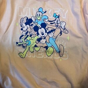 Disney Women's Sweater with Mickey & Friends in Peach and Blue